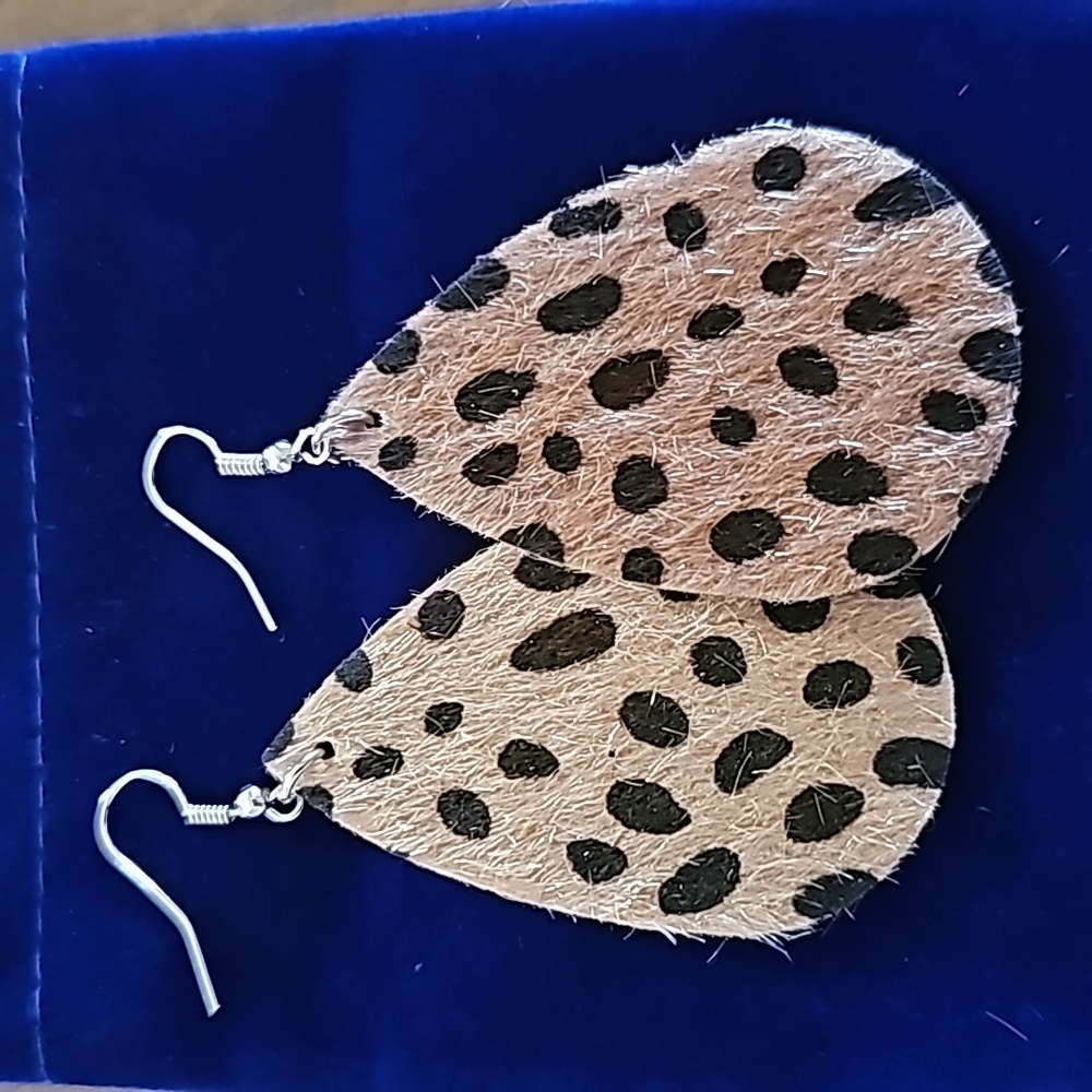Animal print leather earrings NWT